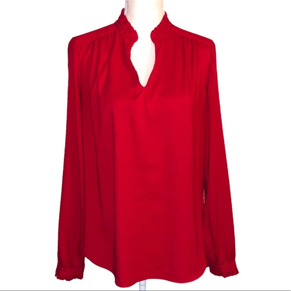Lands’ End Pintuck/Ruffle  long sleeve